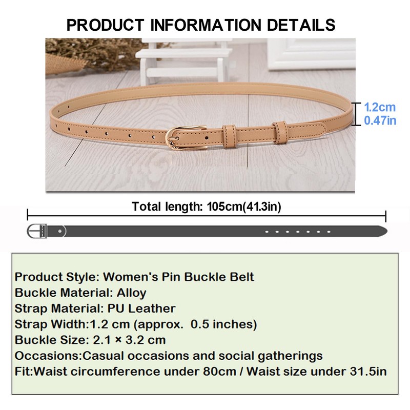 Skinny Leather Belt (Blue)