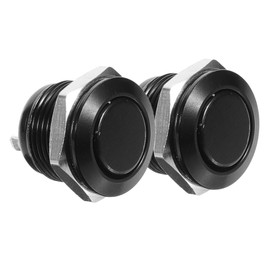 KICHOUSE 2pcs Micro-Travel Push Button Black Led Push Start Button for Industrial Use