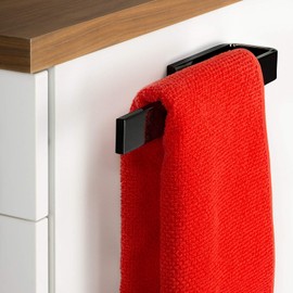 SOTECH Pack of 2 PELI Towel Rail for Cabinet Mounting/Screwing/Solid Aluminium/Dark Chrome/Towel Rail Bathroom Towel Hooks