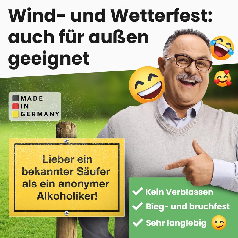 DankeDir! Known Drunk Sign with Saying - Funny Gift for