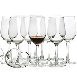 UMI UMIZILI 12 Ounce - Set of 12, Classic Durable Red/White Wine Glasses For Party
