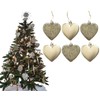 6pc Large Glitter & Matte Heart Baubles - Great Christmas