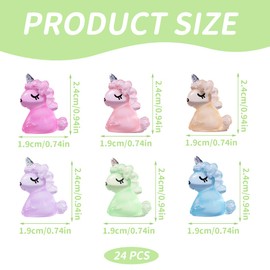 CPJJ Pack of 24 Mini Luminous Unicorns Resin Garden Decoration Figures for Aquarium, Garden, Landscape, Dollhouse, Miniature Decoration, H