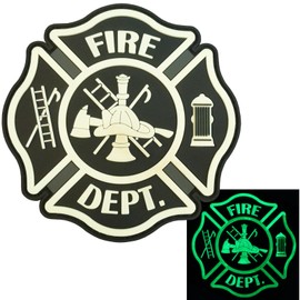 Glow Dark ACU Fire Fighter Dept EMS EMT Rescue Firemen Engine Morale Gear PVC Touch Fastener Patch