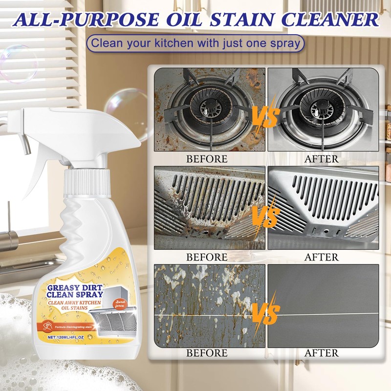 XiuFa All-Purpose Oil Stain Cleaner,Kitchen Remover Degreaser Spray,Foam Cleaner,Dissolve Grease