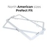 Deselen White License Plate Frame - 2-Hole Sleek Style, Stainless
