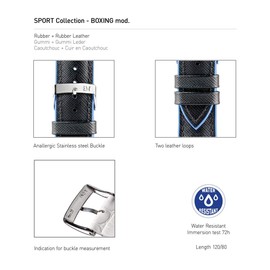 Morellato Bracelet de Montre Unisex Sport Collection Model Box en Caoutchouc et cuir - A01X4762797, Black, 20 mm, TFV8