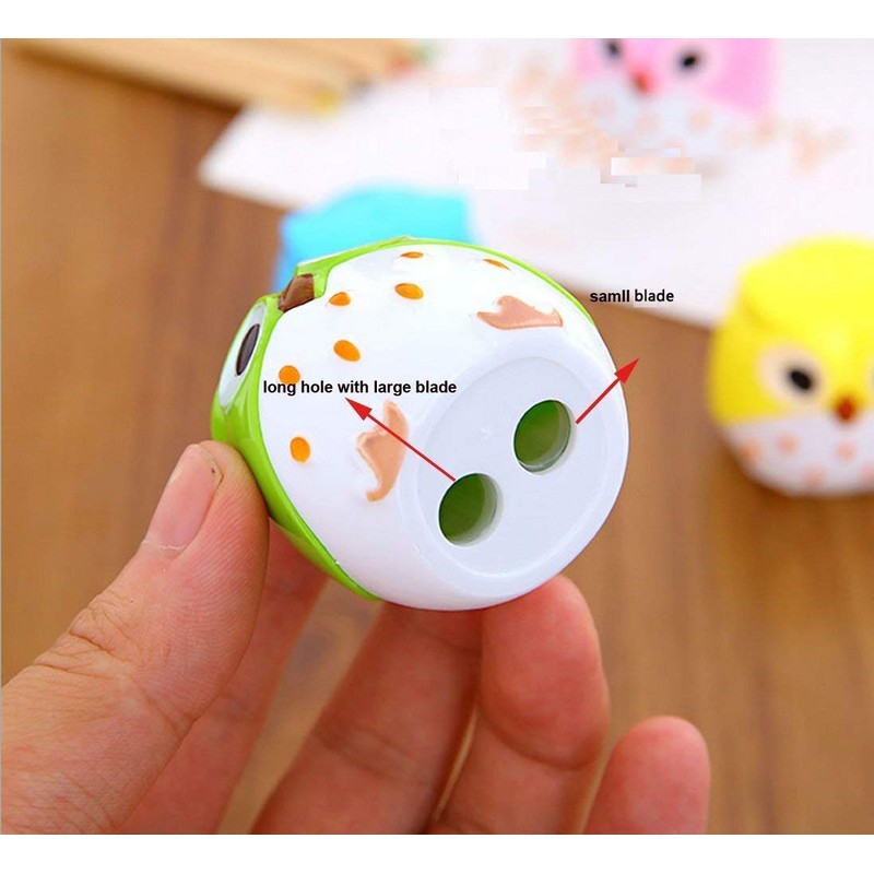 Dual Holes Mini Cute Lovely Cartoon Animal Owl Pencil Sharpener