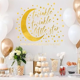 Twinkle Twinkle Little Star Gender Reveal Decal - Boy or Girl How We Wonder What You are Party Background Party Decorations Moon and Stars Boy or Girl Gender Neutral Decal (Gender Reveal Decal)