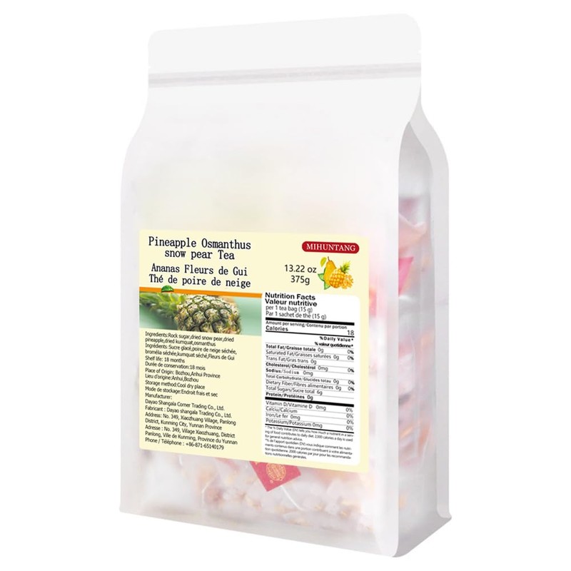 Pineapple sweet-scented osmanthus snow pear tea 13.22 oz（15g×25 packets） of