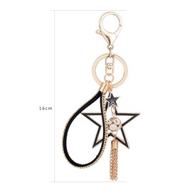 Lady Rhinestone Pony Silk Scarves KeyChain Bag Pendant Car pendant KeyChain Crystal KeyChain, Style-32, Medium