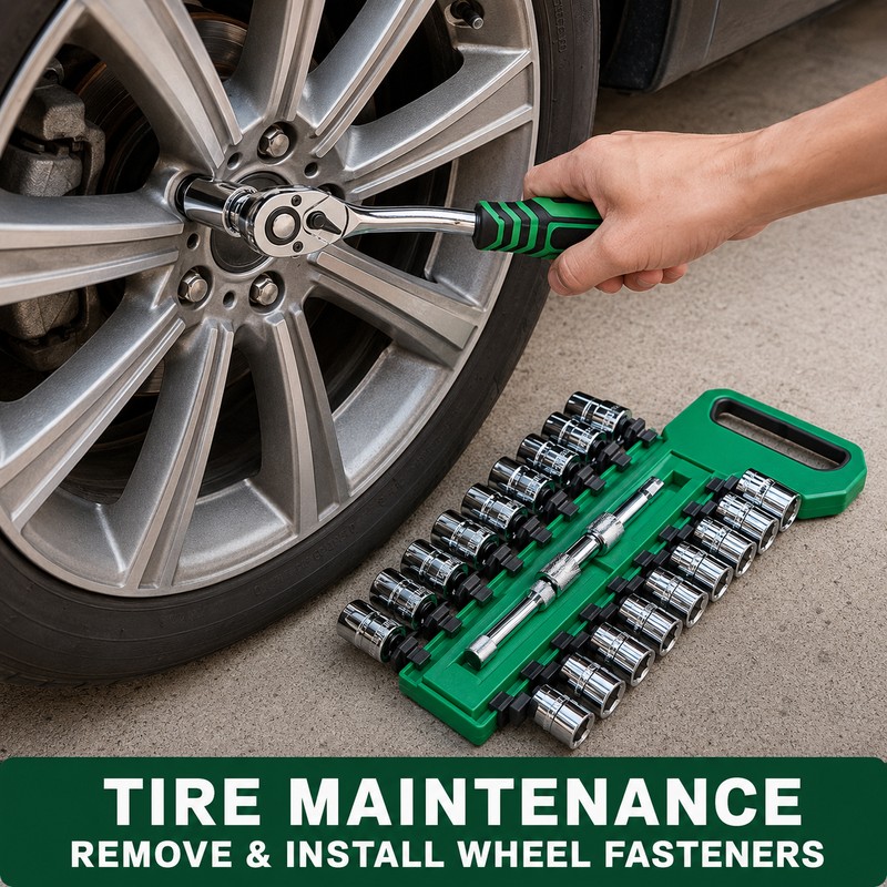 72-Tooth Ratchet Socket Set for Auto & Home Repair –