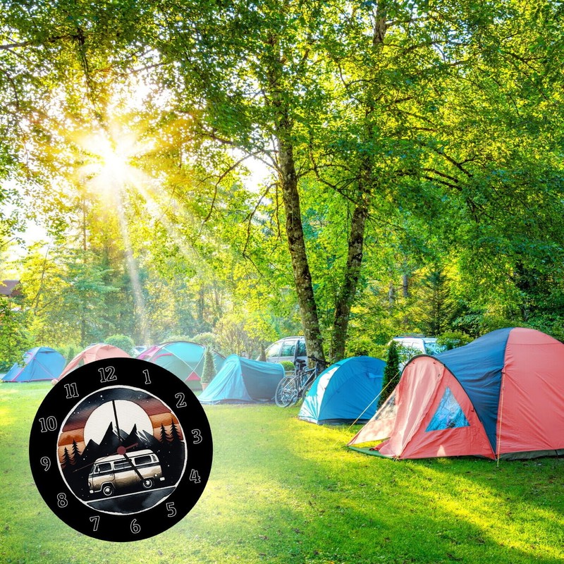 Motorhome Wall Clock Aluminium Unique Camping Clock, Caravan Design for