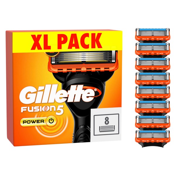 Gillette Fusion5 XL Power Razor Blades Men, Pack of 8