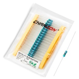 Chanzon 100pcs 1/2W (0.5W)5.1KΩ ohm Metal Film Fixed Resistor 0.01 ±1% Tolerance 5.1K R MF Through Hole Resistors Current Limiting Rohs Certificated