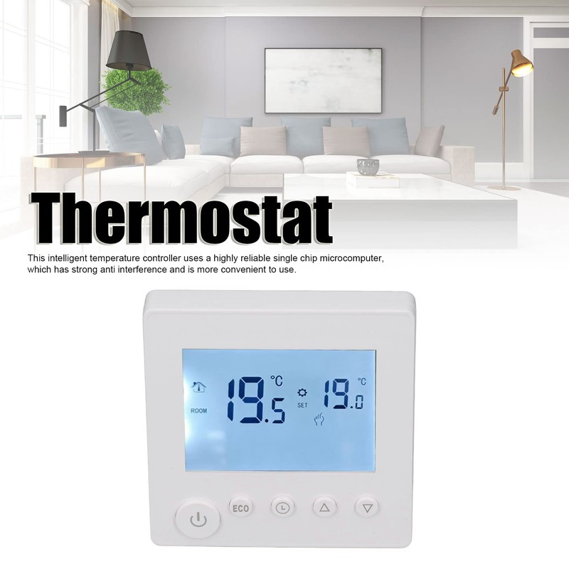 Focket Smart Thermostat, 16A LCD Display Non Programmable Thermostat for
