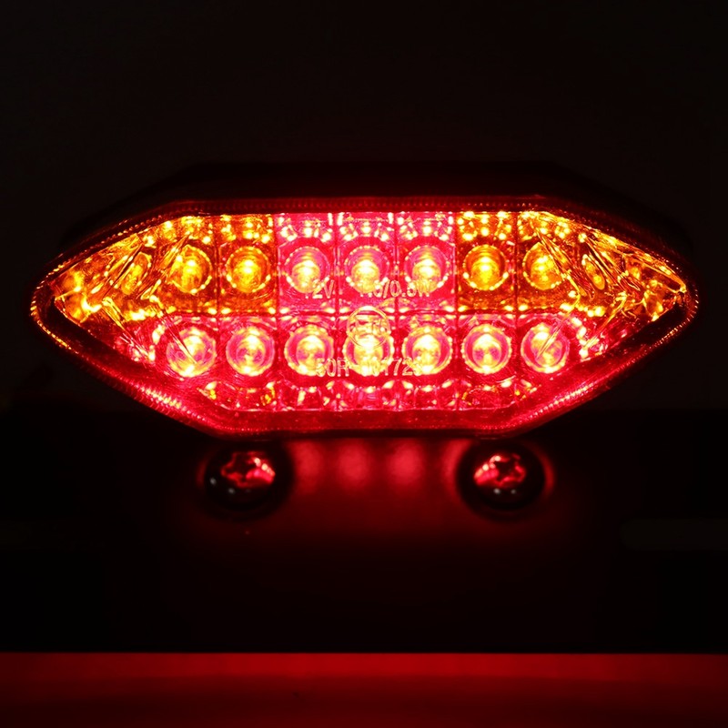 Universal Vintage Motorcycle LED Tail Light Turn Signal Lamp Taillight