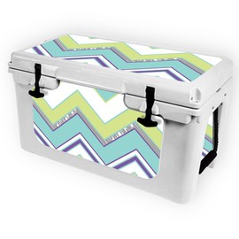 MightySkins (Cooler Not Included) Skin Compatible with RTIC 45 Cooler (2017 Model) - Pastel Chevron | Protective, Durable, and Unique Vinyl Decal wrap Cover | Easy to Apply | Made in The USA