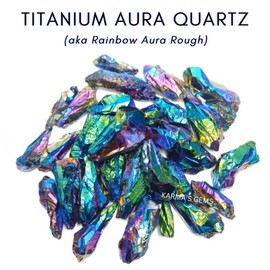 karma gems Crystals, Rocks, Jade, Crystals and Healing Stones, Witchcraft Supplies, Healing Crystals, Stones, Healing Stones, Rock Collection, Agate, Raw Stones (Titanium Aura Quartz, 2 Pcs)