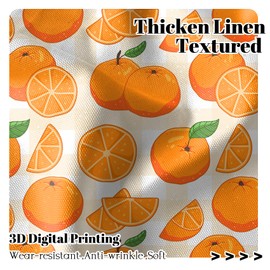 Renaiss Fruit Kitchen Curtains for for Windows Orange Tangerine Slices with Leaves Short Cafe Curtain Decor for Dining Room Bathroom Tier Rod Pocket Window Drapes 2 Panels 26 x 36 Inch