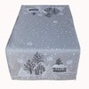 Raebel OHG Table Runner Embroidery Winter Village Fir Christmas White