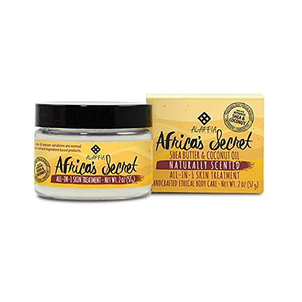 Alaffia - Africa's Secret, Handcrafted Multipurpose Cream to Help Moisturize, Soften, and Protect Skin with Shea Butter, Bee Propolis, Coconut and Baobab Oil, Fair Trade, Ethically Crafted, 2 Ounces