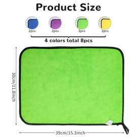 Roellgs Premium Microfibre Cleaning Cloths Pack of 8, Double-layer, Lint Free Super Absorbent Towel for Home, Kitchen, Windows,Car & Furniture 600GSM Size-40 x 30 cm free Mini dustpan & brush set