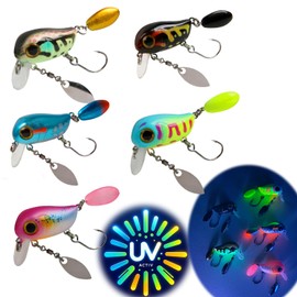 Njord Kalastus Trout Wobbler Set of 5 UV-Active 3 g (UL) 3 cm Floating Wobbler Trout Wobbler Perch Bait Set Trout Bait Fishing Accessories Wobbler Crankbait Wobbles