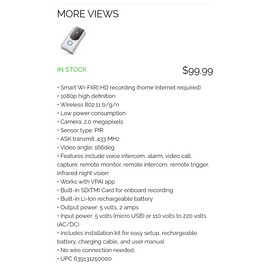 Supersonic Smart Wi-Fi(R) Doorbell Camera with Smart Motion Security System