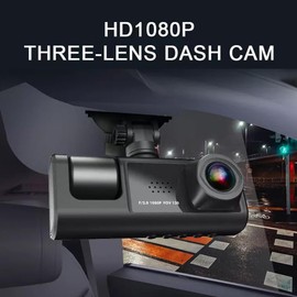 Shkalacar Dash Cam Front and Rear with 3 Cameras 170°+120°+110° Wide Angle Recorder Dashcam 10800P FHD, Night Vision, Parking Monitor WiFi Interconnection Auto Safety Driving Recorder