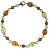 8" inch/20cm Baltic amber and sterling silver 925 ladies' multi-coloured