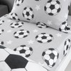 Catherine Lansfield Brushed Cotton Football Stars Single Fitted Sheet Grey