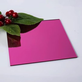 Set of 2 Rose Red Mirror Acrylic Sheets,1/16" (1.5mm) Rose Mirror Acrylic Plexiglass Plastic Sheet (Actual Size 11.875" x 11.875")