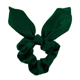 Mytoptrendz Hair Scrunchies Satin Silk Bowknot Tail Scarf Scrunchie Hair Ties Ponytail Holder Bands for Girls Women Accessories(Dark Green)