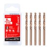 VALYRIANTOOL 5PCS 3/16" M35 Cobalt Left Hand Drill Bits Set