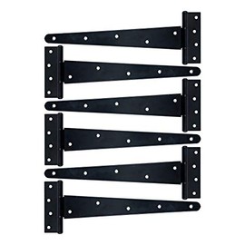 MLHpeak T-Strap Shed Hinge Gate Strap Heavy Duty Hinge Door Barn Gates Hinges (6, 12 inch)