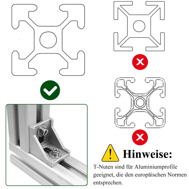 Kinisty Aluminium Profile Angle 40 x 40 mm Angle Connector
