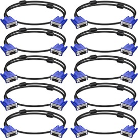 VGA to VGA Monitor Cable 3 Feet Male to Male Computer Cord for TV Computer Projector - 3 Feet (10 Pack)