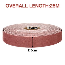 Shineboc sandpaper roll 2.5cmx25m 120 grit aluminum oxide sandpaper, suitable for sanding, wood, furniture finishing, stainless steel and automotive body processing