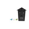 KOOKOO Birdhouse Mini Schwarz, Design Kuckucksuhr mit 12 Vogelstimmen oder
