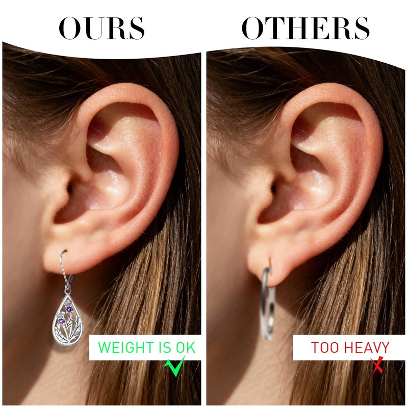 Scottish Thistle Earrings for Women Scottish Thistle Jewelry Gifts 925