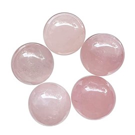 Fekuar 5 Pcs Rose Quartz Crystal Sphere Ball Set, Polished Healing Energy Mineral Gemstone Balls for Reiki Chakra Decoration Fengshui 20mm