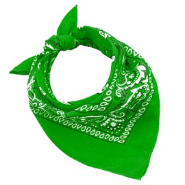 JOPHY & CO. 100% Cotton Bandanas for Women Men Children Unisex with Paisley Pattern Headwear Scarf for Hair/Neck/Wrist/Head COD.644, Green, One Size