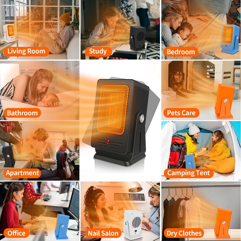Verminget Portable Space Heaters for Indoor Use,Desktop Heater with 900W