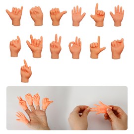 16 Pcs Mini Tiny Hands for Cats & Pranks, Stretchable Soft Finger Puppets, Funny Realistic Little Hands for Gag Gifts & Party Favors