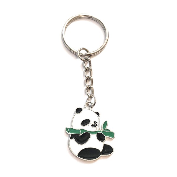 FizzyButton Gifts Panda Keyring Key Ring with Enamel Charm and