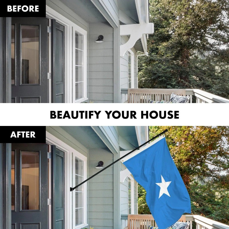 UD_Flag Pole 6FT Black Tangle Free & Somalia Somalian Flag