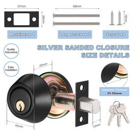 Faankiton Door Knob with Lock, Door Knob Lock, Stainless Steel Door Knob with Ball, Door Knob Set with Lock, Ball Door Knob, Round Ball Lock (Handle-less Lock, Black)