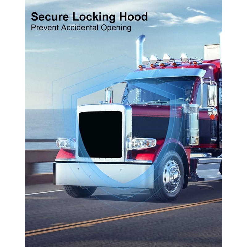 2 Pcs Hood Latch with Base Fit for Peterbilt 587