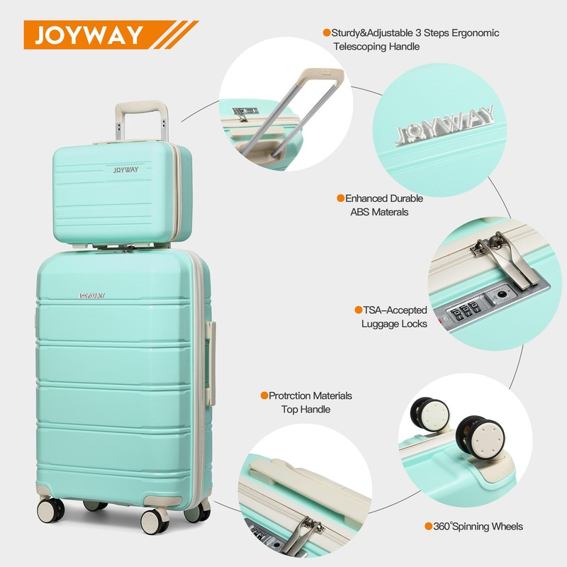 Joyway Carry On Suitcase Airline Approved with TSA Lock, Hardside